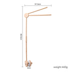 Baby wooden crib mobile with cloud-shaped hanging rattle toy and bracket, designed for gentle bedtime entertainment.