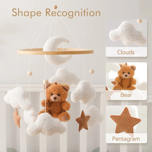 Wooden Crib Mobile – Soft Felt Cartoon