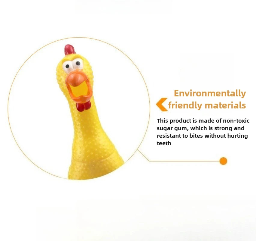 Squeaky Screaming Chicken Pet Toy Funny Molar Chew Rubber Toy Small Large DogPet Squeaker Chew Toys Funny Chicken Puppy1pcs - Image 6