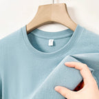 Men's casual cotton round neck T-shirt by Nova Mart in Korean style, shown in a natural fit and classic design.