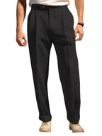 Men's slim fit formal dress pants in solid color from Nova Mart, tailored for a sleek and professional business look.