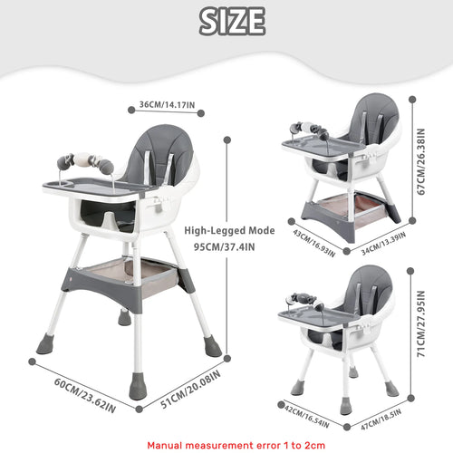 Portable Convertible Baby High Chair – Double Dinner Plate