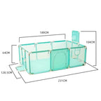 Baby playground playpen with steel pipes and colorful ball box, safe and spacious for infants by Nova Mart.