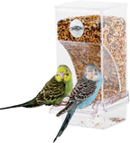 No Mess Automatic Bird Feeder Transparent Food Container Cage Parrot Feeder Accessories for Small Birds Parrot - Image 2