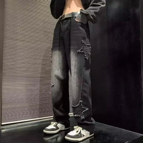 Men's Y2K Stars Embroidery Jeans – Bold Stars