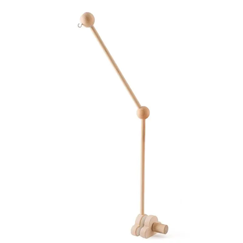 Wooden baby crib rattle toy with crochet bed bell bracket, suitable for infants 0-12 months, by Nova Mart.