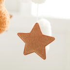 Wooden baby crib mobile by Nova Mart featuring soft felt cartoon bear and music box for soothing bedtime decor.