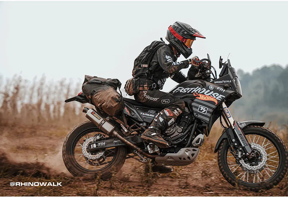 Waterproof motorcycle pannier saddle bags by Nova Mart, designed for durable storage on motorcycles.