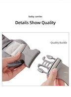 Sunveno adjustable one-shoulder baby carrier by Nova Mart, showcasing the comfortable fabric and ergonomic design for carrying a baby.