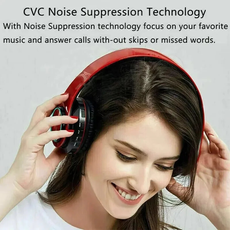 Nova Mart B39 ANC wireless headphones with stereo sound and 12-hour battery life, shown with ear cushions and sleek design.