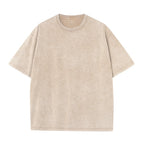 Men's oversized vintage washed cotton T-shirt by Nova Mart, relaxed streetwear style, shown in a casual fit.