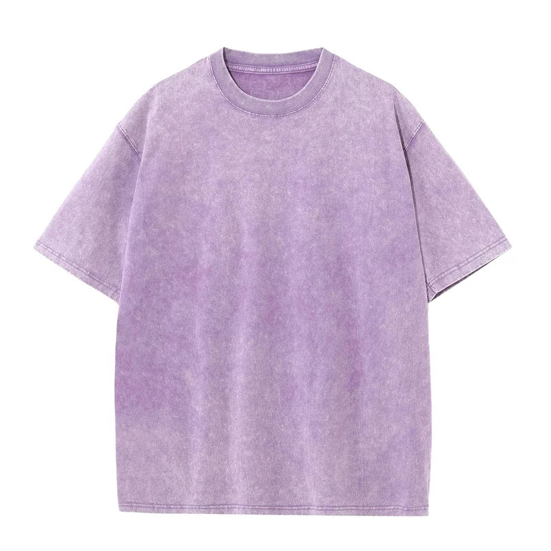 Men's oversized vintage washed cotton T-shirt by Nova Mart, streetwear style, featuring a relaxed fit and casual design.