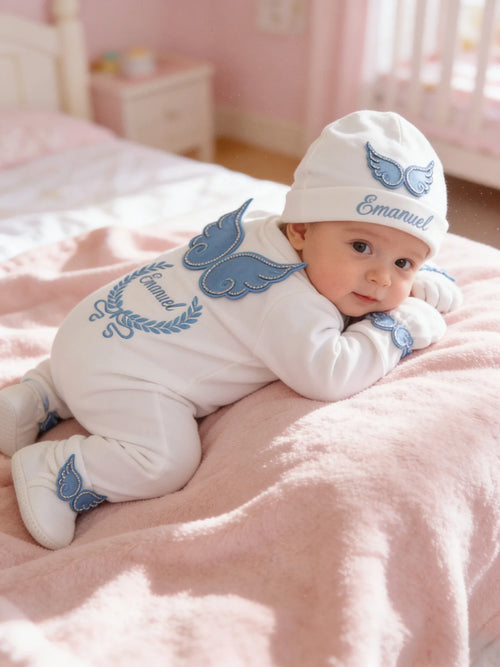 Newborn Angel Wings Outfit Set – White