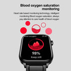 Nova Mart ECG+PPG Smartwatch showing blood fat, uric acid, Bluetooth call interface on a sleek digital display.