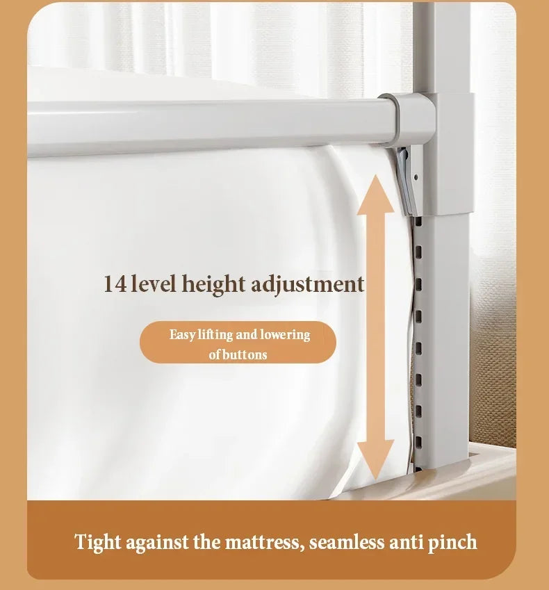 Nova Mart IMBABY baby bed rail guard, adjustable anti-fall safety barrier with padded sides for toddler protection in crib or bed.