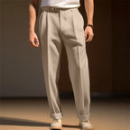 Men's slim fit formal dress pants from Nova Mart, solid color business trousers with a tailored fit, suitable for professional attire.