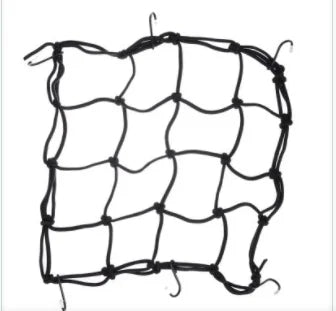 High-elastic double layer motorcycle cargo net with hooks, Nova Mart motorcycle accessories for secure storage and transport.