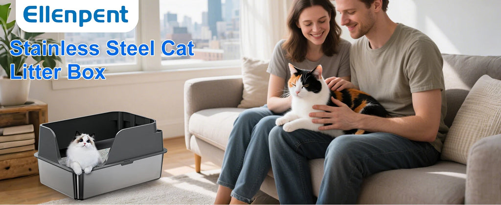 XL Stainless Steel Cat Litter Box – Side Opening Splash-Proof - Image 7