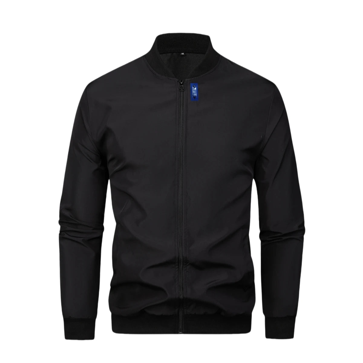 Men's loose solid color jacket with baseball collar by Nova Mart, featuring a casual fit and simple design.