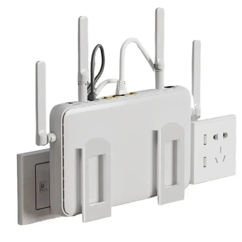 Wall-Mounted Router Set-Top Box Organizer with Adjustable Bracket, Multi-Purpose Cable Management Shelf for WiFi Devices Storage - Image 9