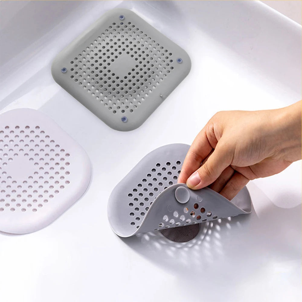 Silicone Sink Strainer, Shower Drain Plug Hair Catcher, Bathtub Kitchen Sink Filter Screen Bathroom Accessories - Image 2
