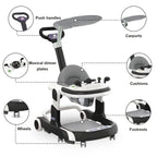 Baby Walker with sunshade, seat, and music from Nova Mart, featuring a sturdy frame and colorful design for easy mobility.