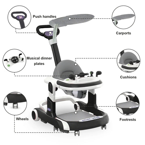 Multifunctional Baby Walker Sunshade – Anti-Rollover