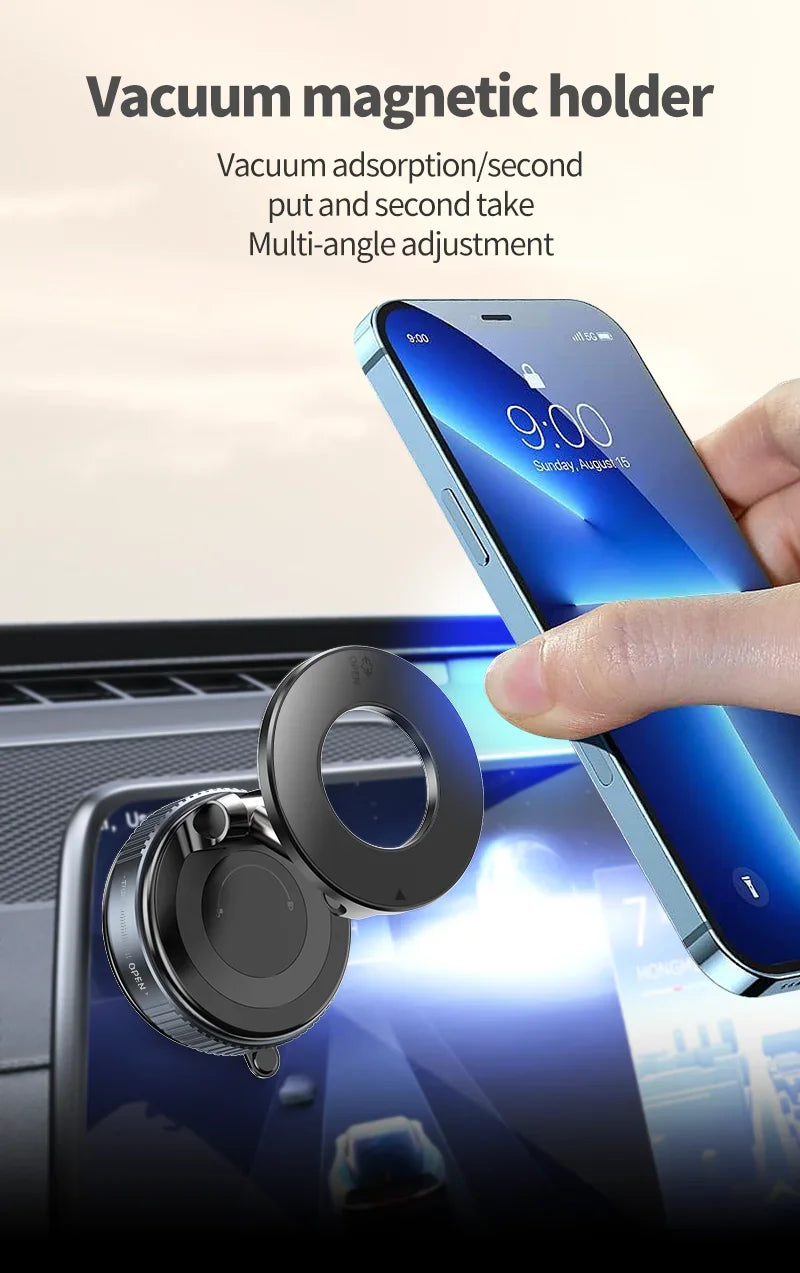 Rotating Folding Magnetic Phone Holder Vacuum Suction Mag Stand for Car Navigation Gym Kitchen - Universal GPS Streaming Bracket - Image 7