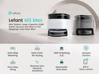 Nova Mart Lefant M3 Max robot vacuum and mop with 20000Pa suction, auto wash feature, designed for cleaning floors efficiently.