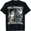 Unisex men's Funny Wolf graphic T-shirt with humor slogan from Nova Mart, featuring a bold wolf illustration and streetwear style.