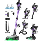 Nova Mart 10-in-1 cordless stick vacuum cleaner with 55Kpa suction and 500W power, shown with versatile attachments.