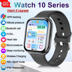 Nova Mart GPS Smart Watch Series 10 with music, NFC, Bluetooth call features, black band, digital display, and fitness tracking.