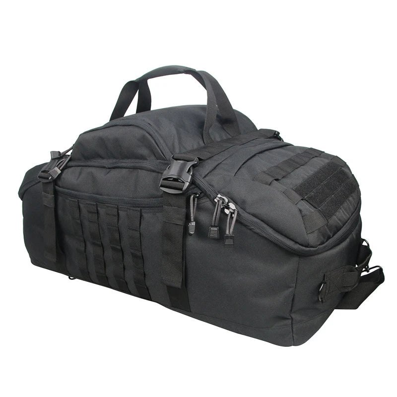 Nova Mart MOLLE tactical backpack in black, 30L, 45L, or 80L size with multiple compartments and MOLLE webbing for outdoor use.