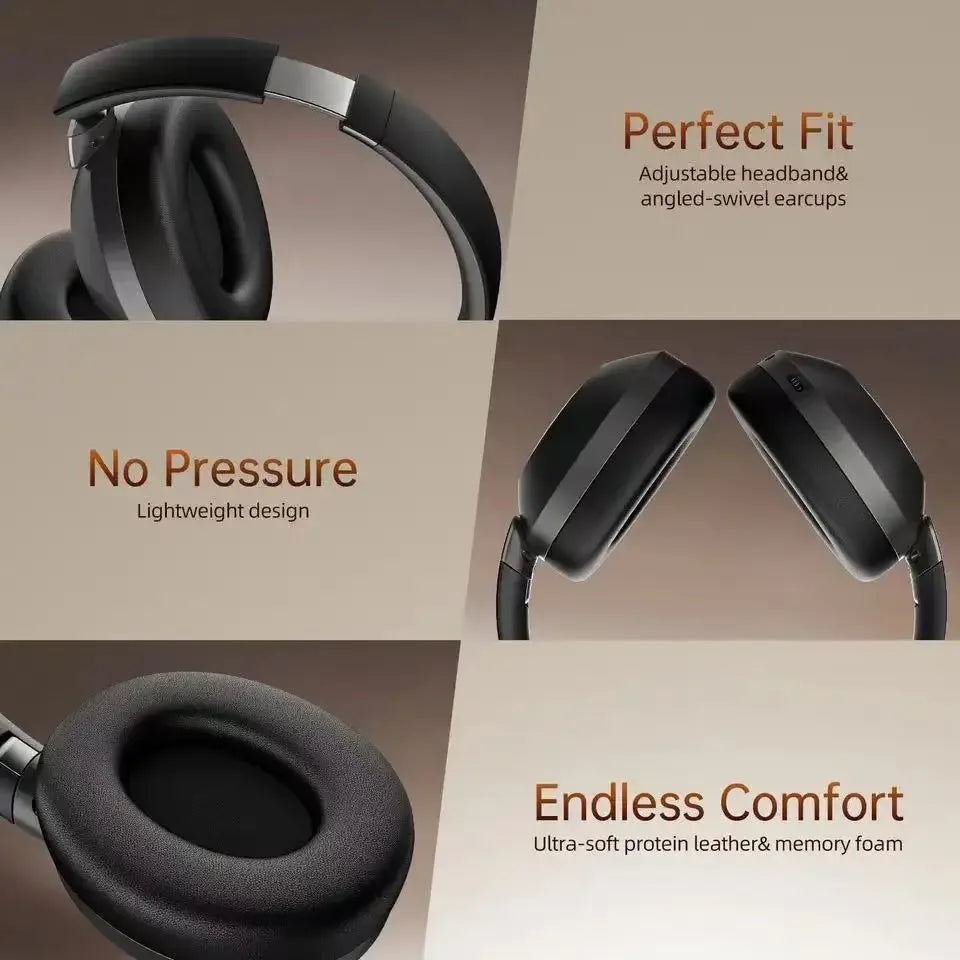 Wireless Bluetooth Nova Mart headset with ANC, stereo sound, and 60-hour playback, designed for sports and gaming.
