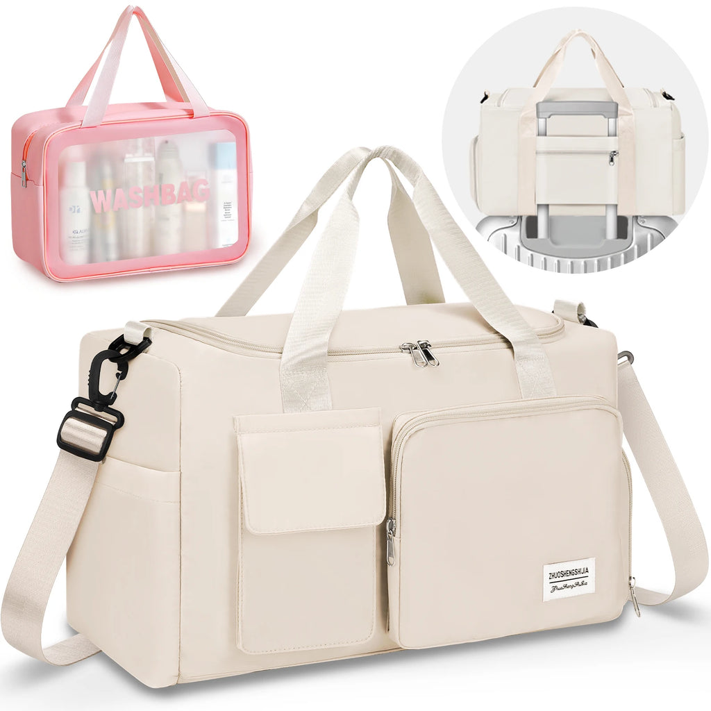 Nova Mart waterproof sports duffel bag with dry and wet separation, ideal for gym, travel, and outdoor activities.