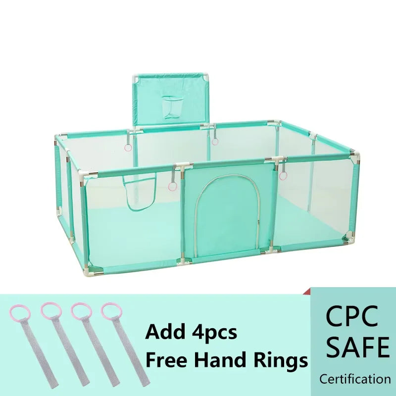 Large Nova Mart IMBABY kids safety playpen with soft padding and ball pool, ideal for safe indoor play for children.