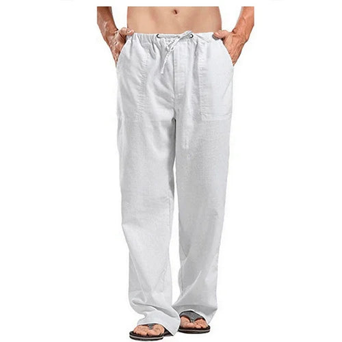 Men's Cotton Linen Pants – Elastic Waist