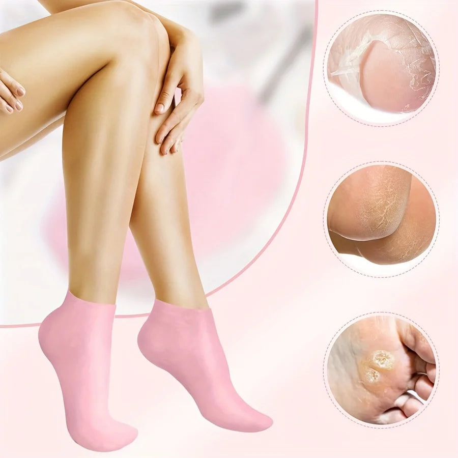 Silicone Gel Moisturizing Foot Socks for dry feet