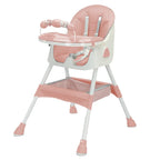 Foldable Nova Mart baby high chair with antislip pad and toy rack, featuring a sturdy frame and comfortable seating for infants.