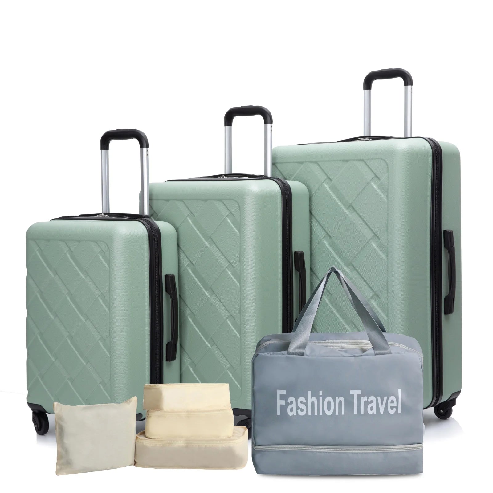 Travelhouse 3-piece ABS hardcase luggage and duffel bag set by Nova Mart, featuring durable suitcases and travel bags.