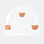 Nova Mart 100% cotton newborn baby romper with cartoon bear and matching hat, soft and comfortable baby clothing for infants.