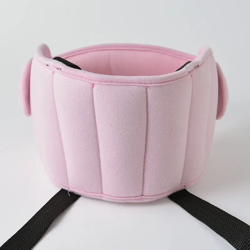 Adjustable baby safety head support strap by Nova Mart, designed to keep infants comfortable and secure in car seats.