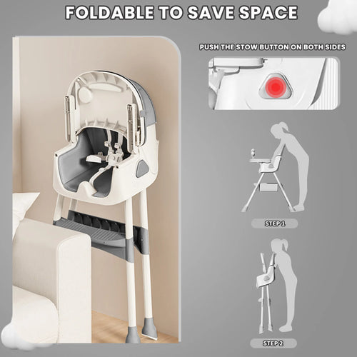 Foldable Baby High Chair Antislip Pad – 6 months