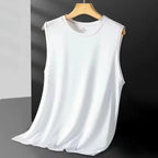 Men's ice silk mesh vest from Nova Mart, sleeveless summer top with breathable, lightweight fabric and stylish design.
