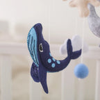 Wooden crochet star baby crib mobile with bell rattle toy, Nova Mart baby toy for infants and nursery decoration