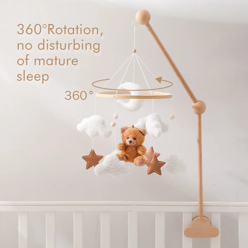 Wooden Crib Mobile – Soft Felt Cartoon