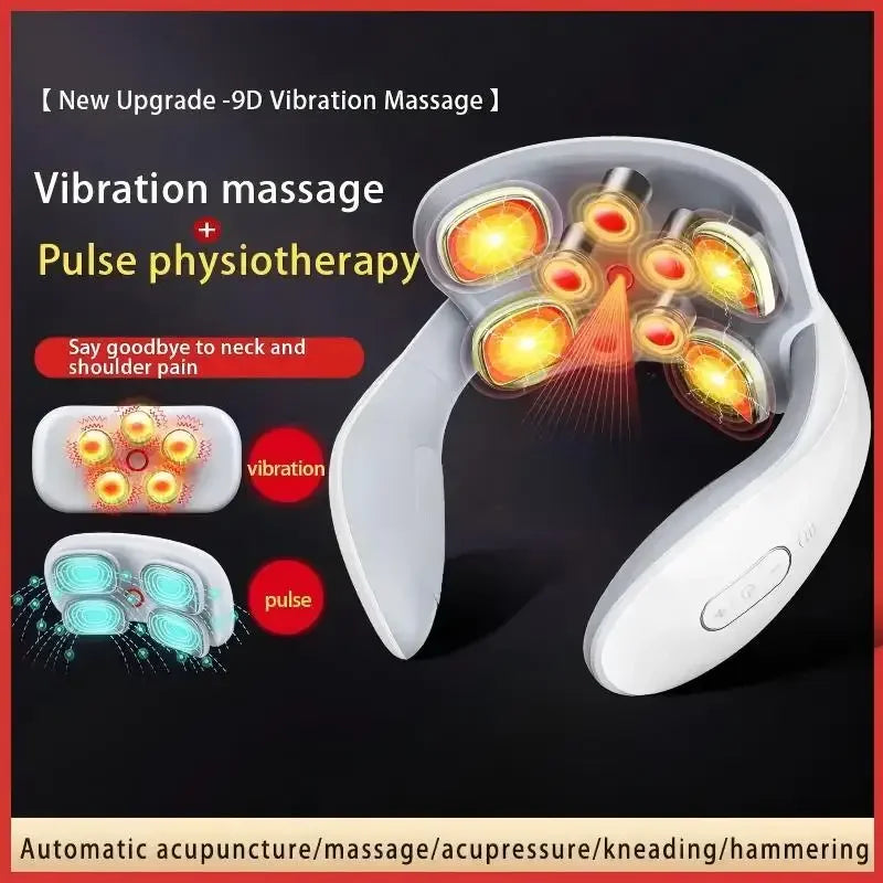 Nova Mart Smart Back and Neck Massager device for cervical pain relief, showing ergonomic design and control buttons.
