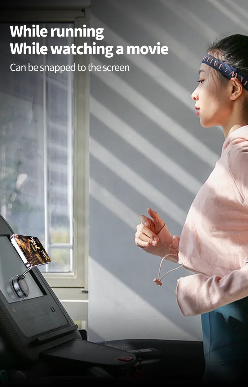 Rotating Folding Magnetic Phone Holder Vacuum Suction Mag Stand for Car Navigation Gym Kitchen - Universal GPS Streaming Bracket - Image 11