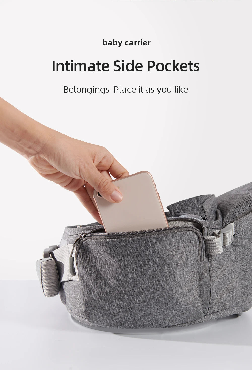 Sunveno adjustable one-shoulder baby carrier by Nova Mart, showing soft fabric, adjustable strap, and ergonomic design for comfortable babywearing.