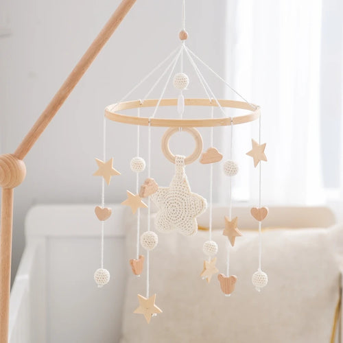 Wooden Crochet Stars Baby Crib Mobile – Musical